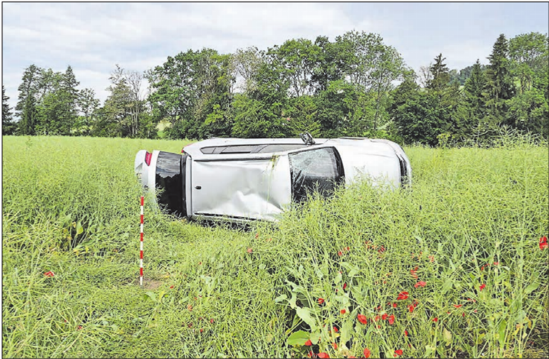 (Bild: zVg.) Glück im Unglück: Der Autofahrer verletzte sich leicht. (Bild: Luzerner Polizei) - Das Bild wird blockiert. – Möglicherweise durch einen aktiven Adblocker.