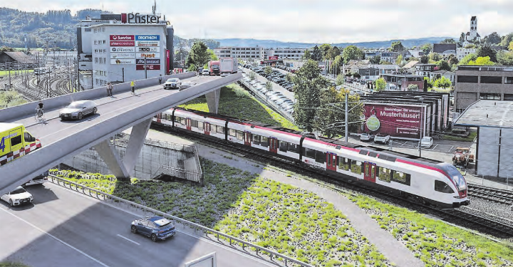 Kann gebaut werden: Das Verkehrsprojekt Veras erhielt Grünes Licht. (Visualisierung: Kanton Aargau)