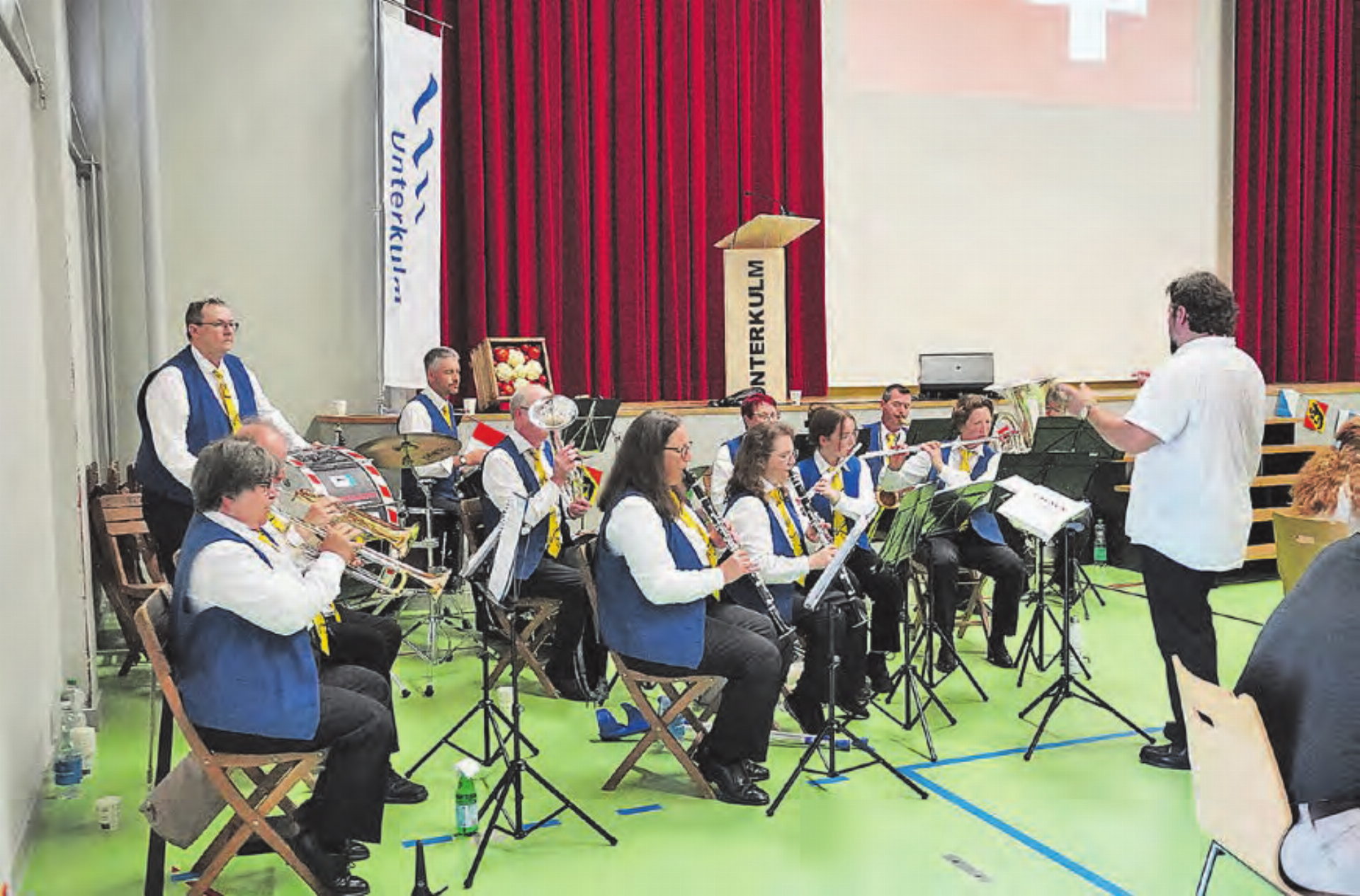 Musikalische Unterhaltung: Die Musikgesellschaft Teufenthal Unterkulm spielte verschiedene Lieder. (Bilder: Melanie Köchli) - Das Bild wird blockiert. – Möglicherweise durch einen aktiven Adblocker.