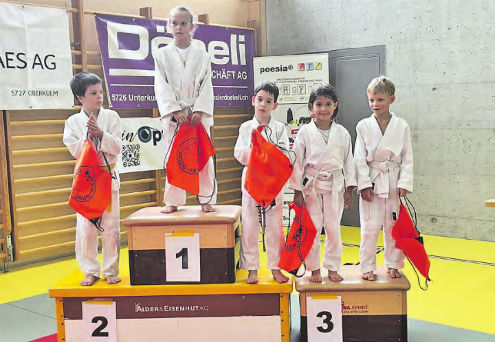 Die jüngsten KämpferInnen an der Clubmeisterschaft des Judo Club Arashi Kulm. (Bild: zVg.)