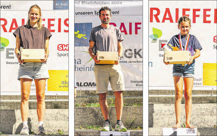 Starke Orientierungsläufer-Familie aus dem Seetal: Ines, Matthias und Minna Merz holten über die Langdistanz in ihren jeweiligen Kategorien den Schweizermeistertitel. (Bilder: zVg.)