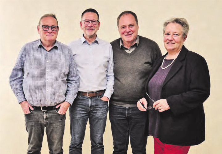 Der Vorstand: Peter Hediger (Beisitzer), Toni Bättig (Präsident ad interim), Mauro Bino (Aktuar) und Ilaria Lopez-Peduzzi (Kassierin). (Bild: zVg.)